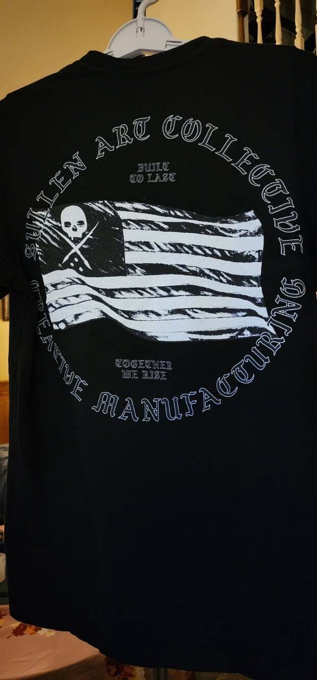 Sullen Banner Flag American Pride Tattoo Inked Art Distressed Shirt Small D30